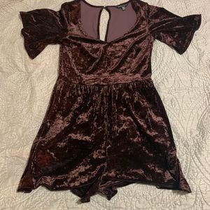 Burgundy Velvet Romper